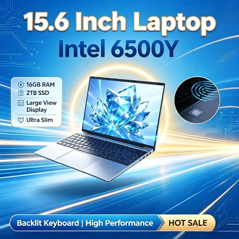 Intel Core 6500Y 15.6-Inch 32GB RAM Gaming Laptop Computer Portable, Fingerprint Recognition Unlock, Notebook PC for Gamers.