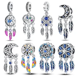 Mode 925 Sterling Silber bunte Dreamcatcher Charms Perlen passen Qikaola 925 Original Armbänder exquisite DIY Schmuck Geschenke