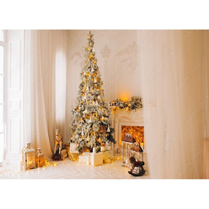 SHUOZHIKE Christmas Photography Background Snowman Christmas tree Portrait Backdrops For Photo Studio Props HHJJ-04