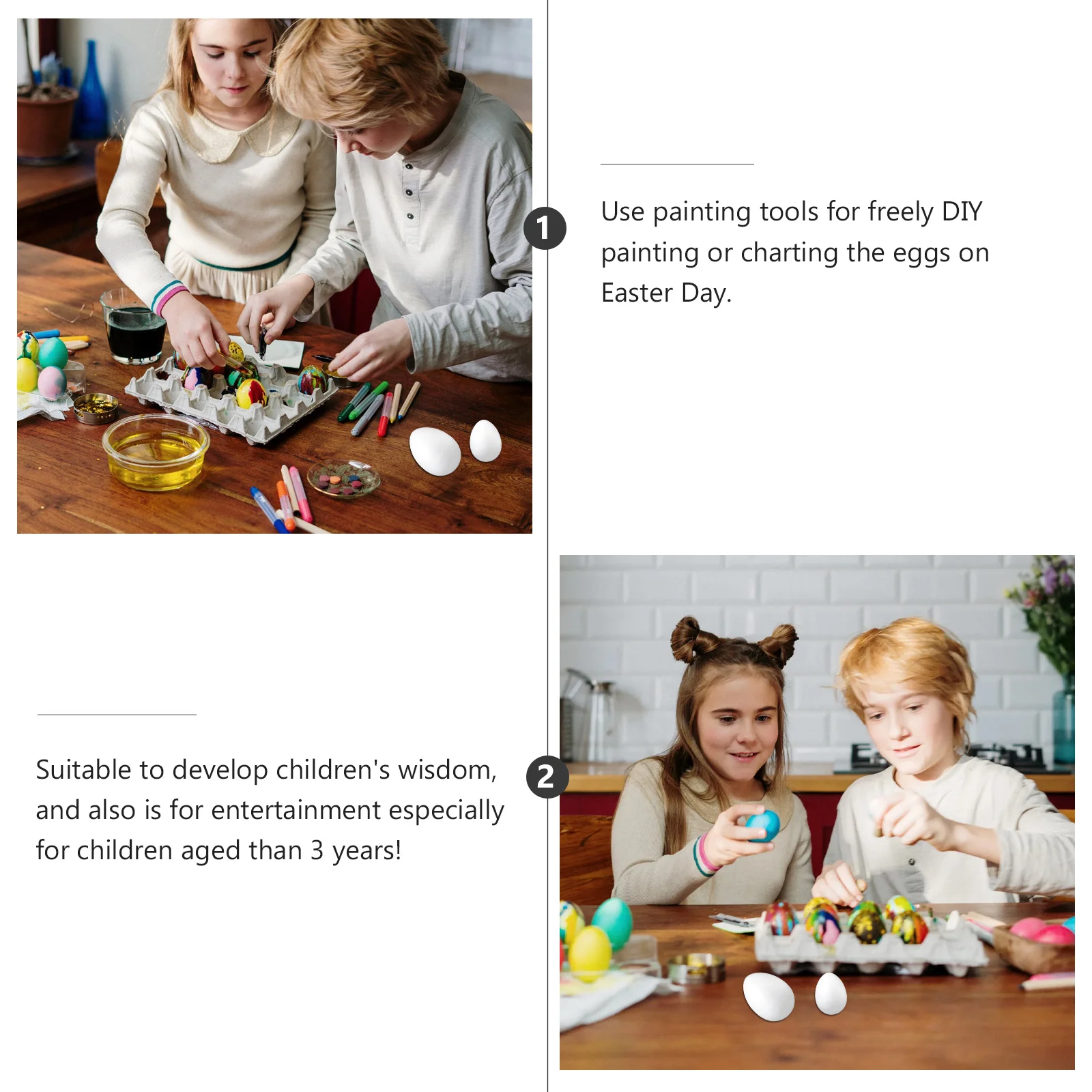 

45Pcs DIY Simulation Easter Eggs Set Realistic Graffiti Painting Materials for Easter Hunt Gift Home Decoration