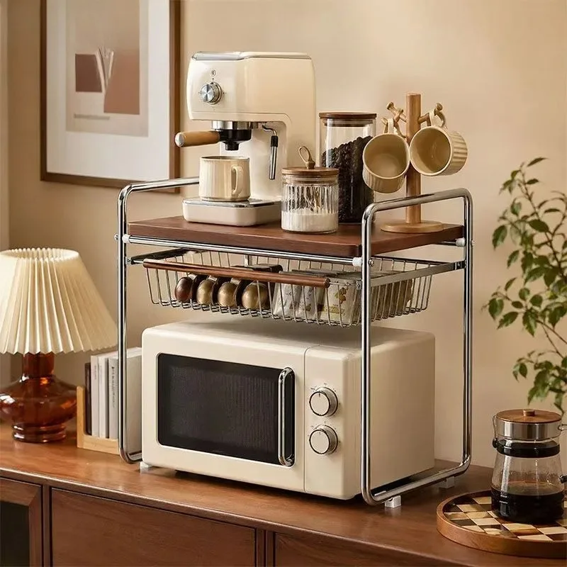Microwave oven air fryer rack kitchen countertop pumping rice cooker bracket storage rack multi-functional seasoning rack