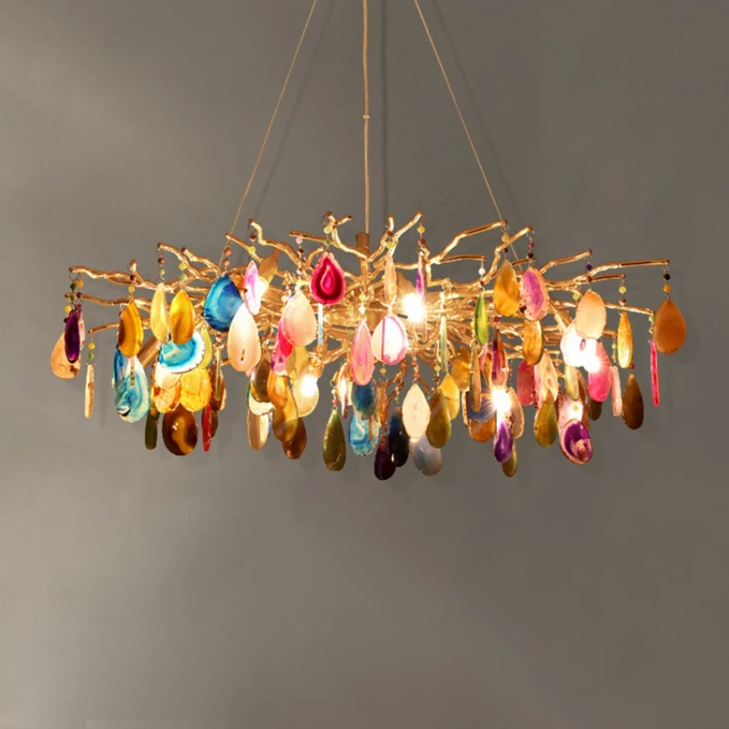 

American light luxury chandelier modern simple living room light creative personality dining room bedroom hall French