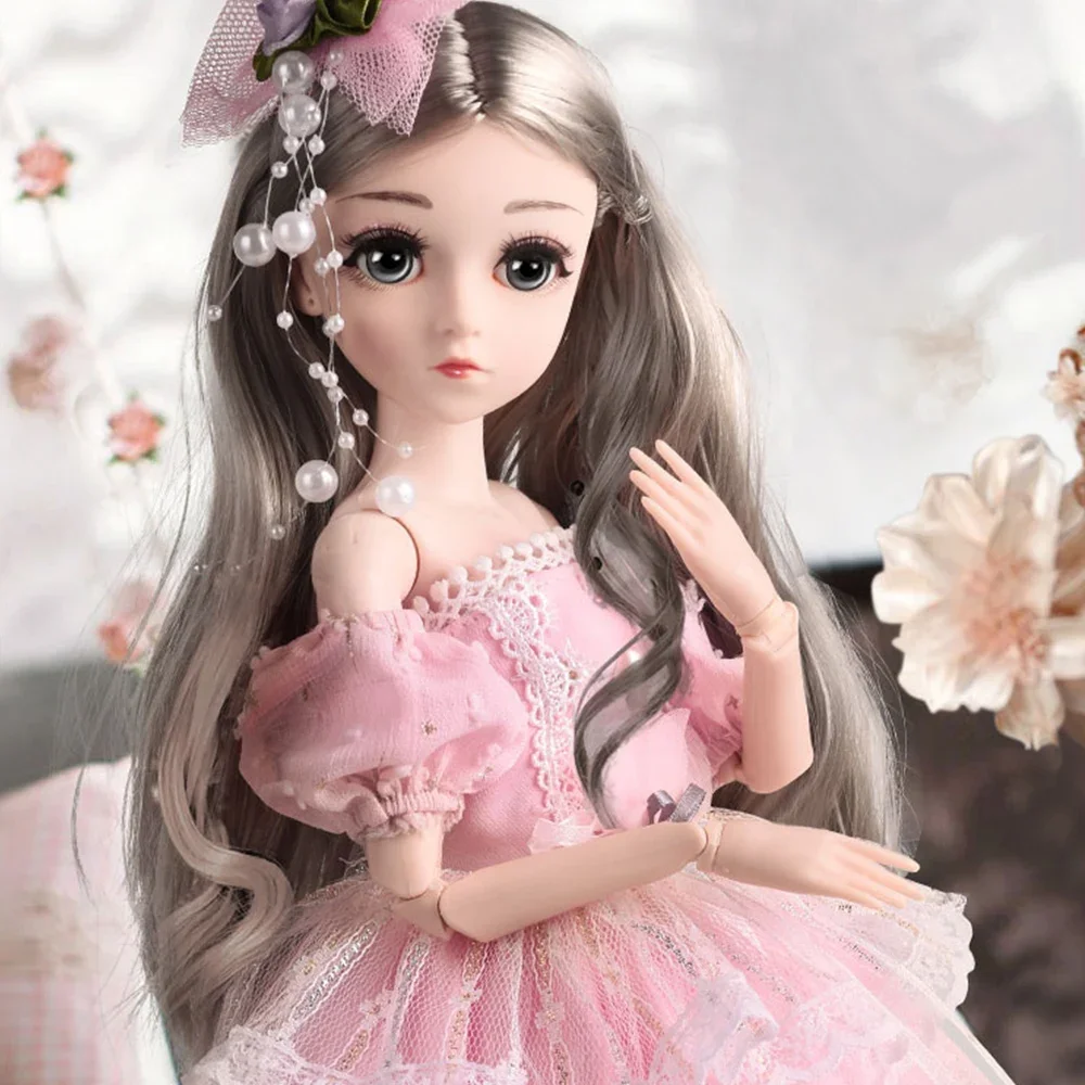 18inch BJD Doll 45cm SD DIY Dolls 18 Ball Jointed DIY BJD Dolls with Dress Clothes Outfit Shoes Wig Hair Make up Dolls for girls