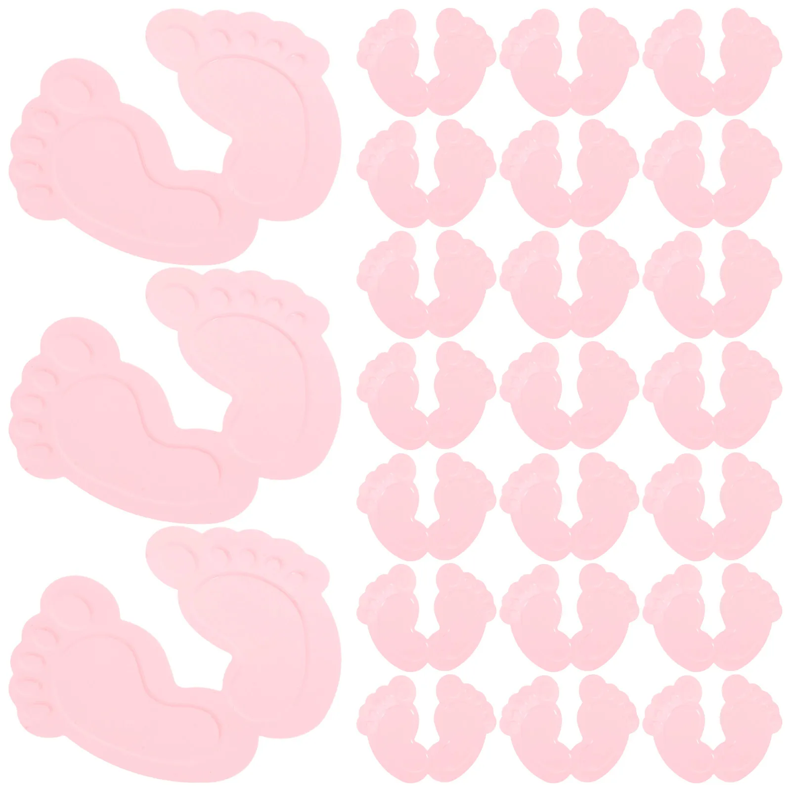 6 Bolsas de Confeti con Huellas de Bebé, Decoraciones para Baby Shower, Confeti para Mesa de Revelación de Género, Confeti Rosa para Fiesta de Cumpleaños de Recién Nacido