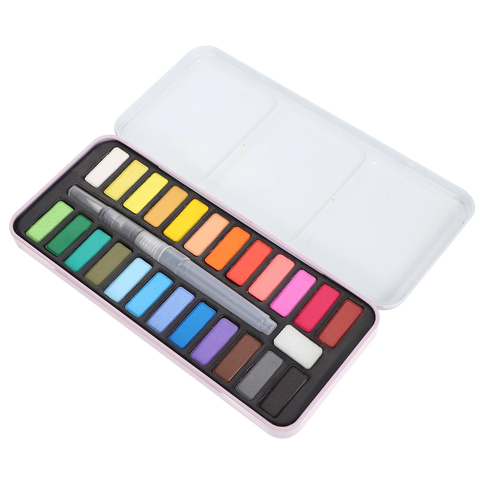 Watercolor Gouache Set 24 Colors Travel Watercolor Set Portable Travel Metal Solid Kit Supplies Tools Multi Function