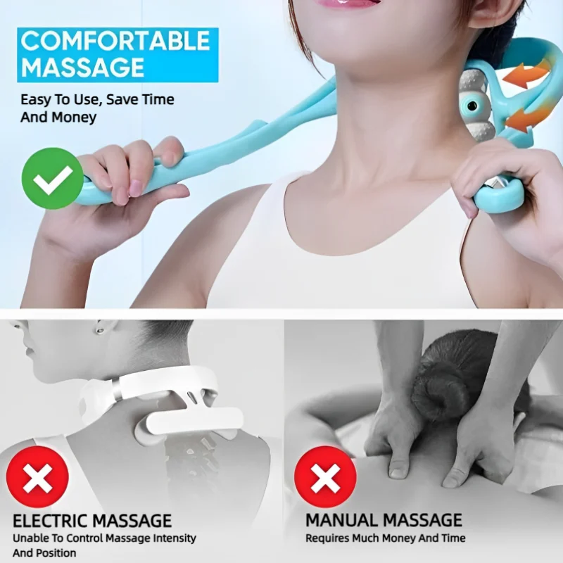 Cervical Vertebra Shoulder And Neck Massage Home Manual Massager Hand-Held Clamping Device Kneading Relaxation Artifact image 4