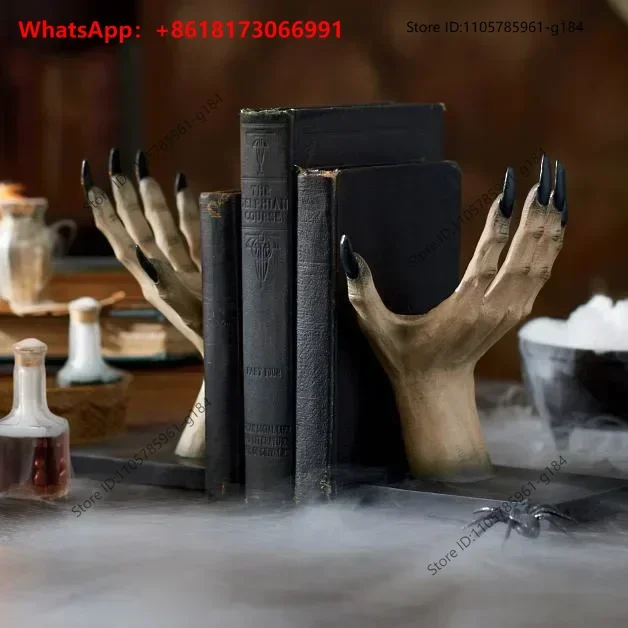 Witch Hand Book Stand Halloween Resin Witch Hand Bookshelf Ornament