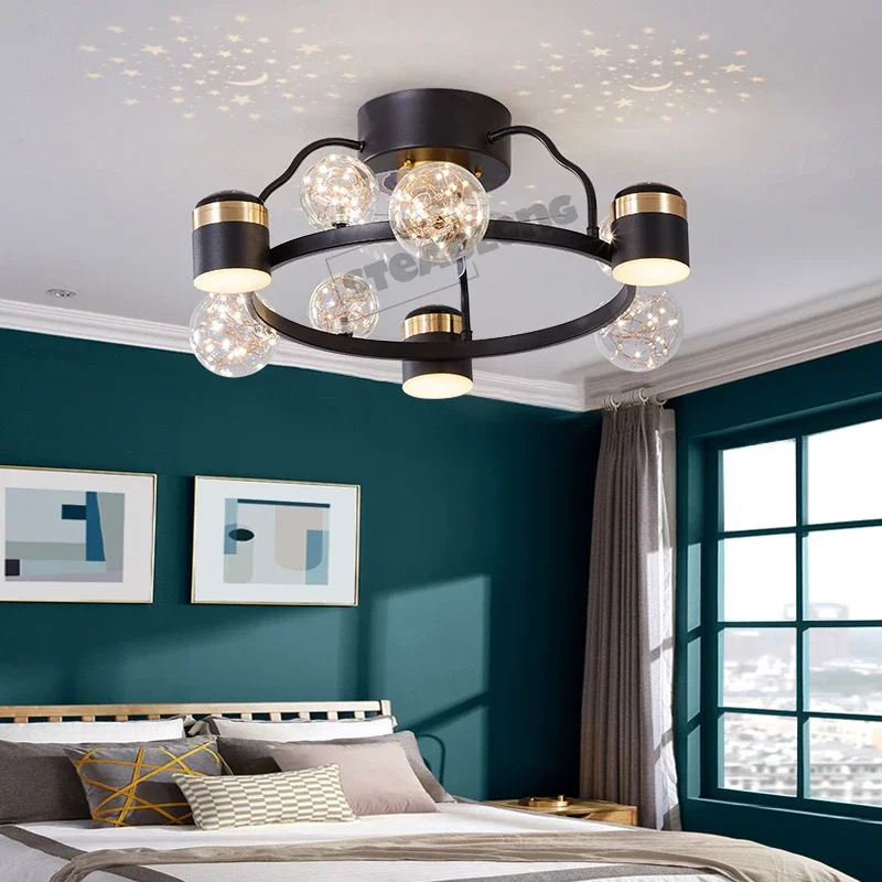 Plafond Fans Lamp Moderne Gypsophila Plafondlamp Led Voor Woon/Eetkamer/Studeerkamer Slaapkamer Art Decor Verlichting Lustre armaturen