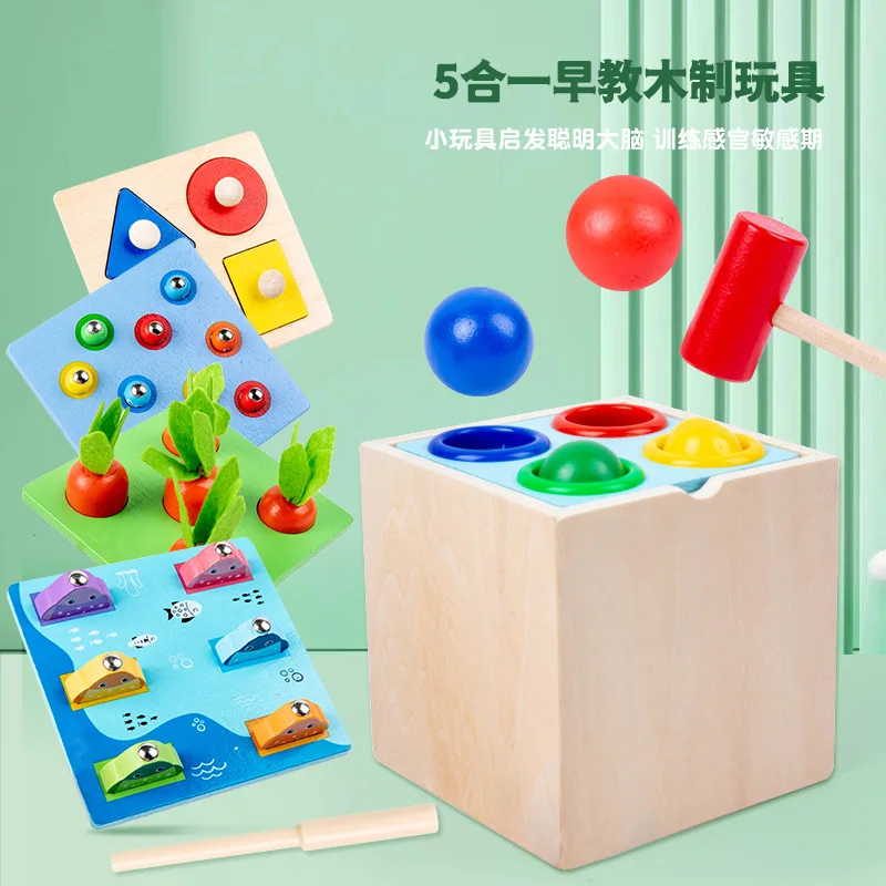 Whack-a-Mole Music Educational Fishing Toys Multifunctional Games Interactive Training Children's Toy Puzzle Fishing Game 5 IN 1