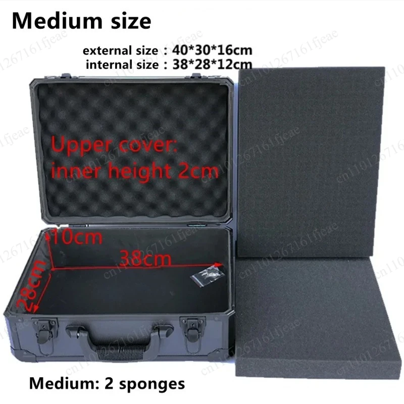 Portable Tool Case Instruments  Aluminum Frame Waterproof Suitcase Bag  Equipment Laptop Storage Box Travel Toolbox  Sponge