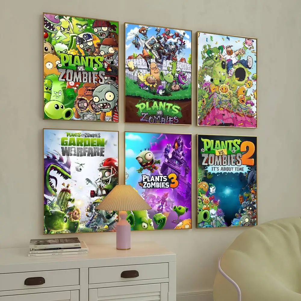 Game P-Plants Vs Z-Zombies Strategy Poster Suitable For Home