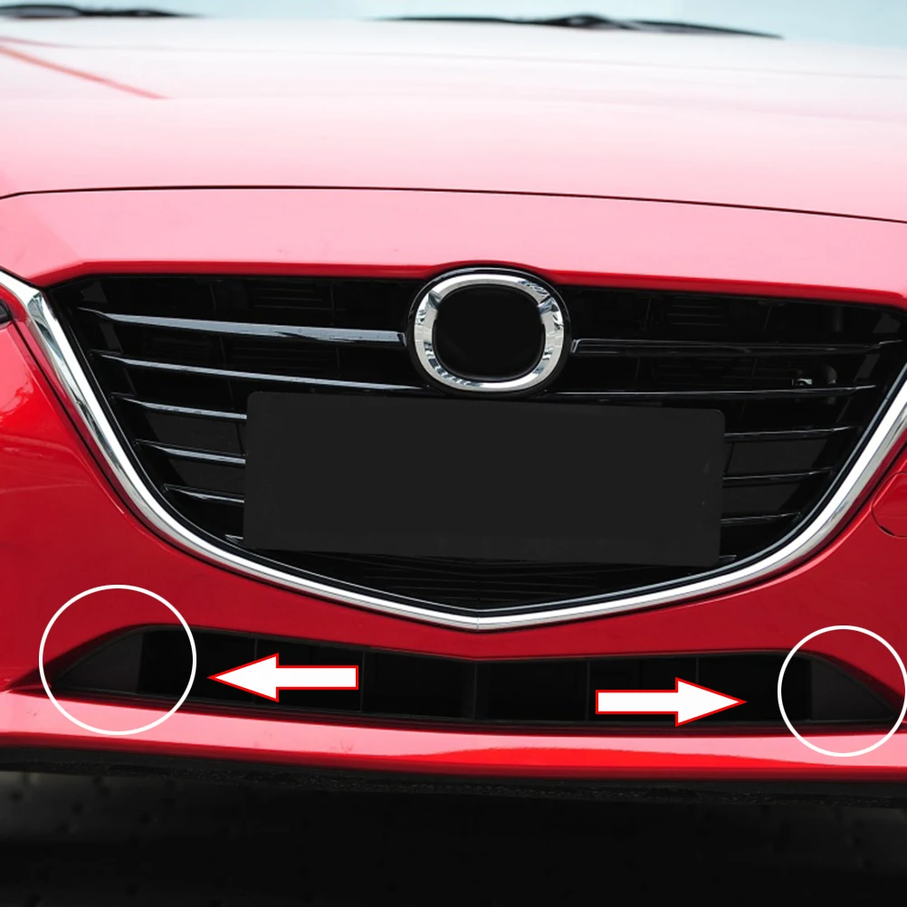 Auto Front Bumper Cover Cap Lower Grille Triangle Trim For Mazda 3 Axela 2014 2015 2016 BHN1-50-101 BHN1-50-102 Tow Hook Caps