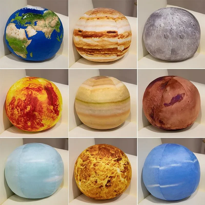 Jouet en peluche pour enfants, 9 styles, planète, terre, lune, soleil, grain, beurre, décorations, Polandball, oreiller doux, cadeaux pour enfants