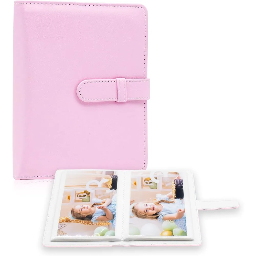 

Photo Album 4x6 Photos - 68 Pockets Small Mini Capacity Premium Vegan Leather Cover Case, Portable Wallet Photo Book for Boys Gi