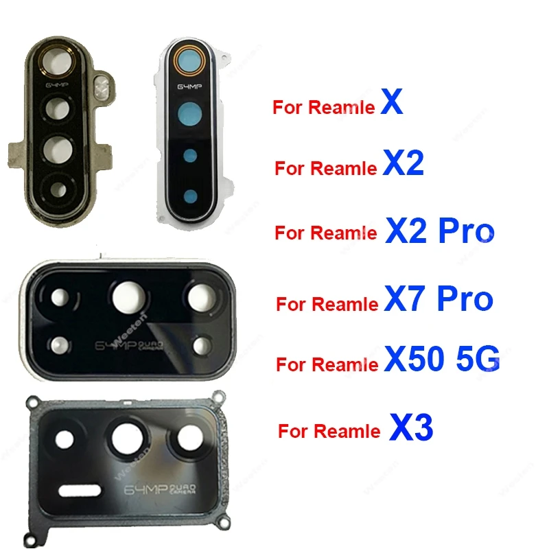 

Для Realme X7 X2 Pro X50 X3 Super Zoom 5G Стеклянная крышка объектива задней камеры Держатель рамки объектива задней камеры Запасные части