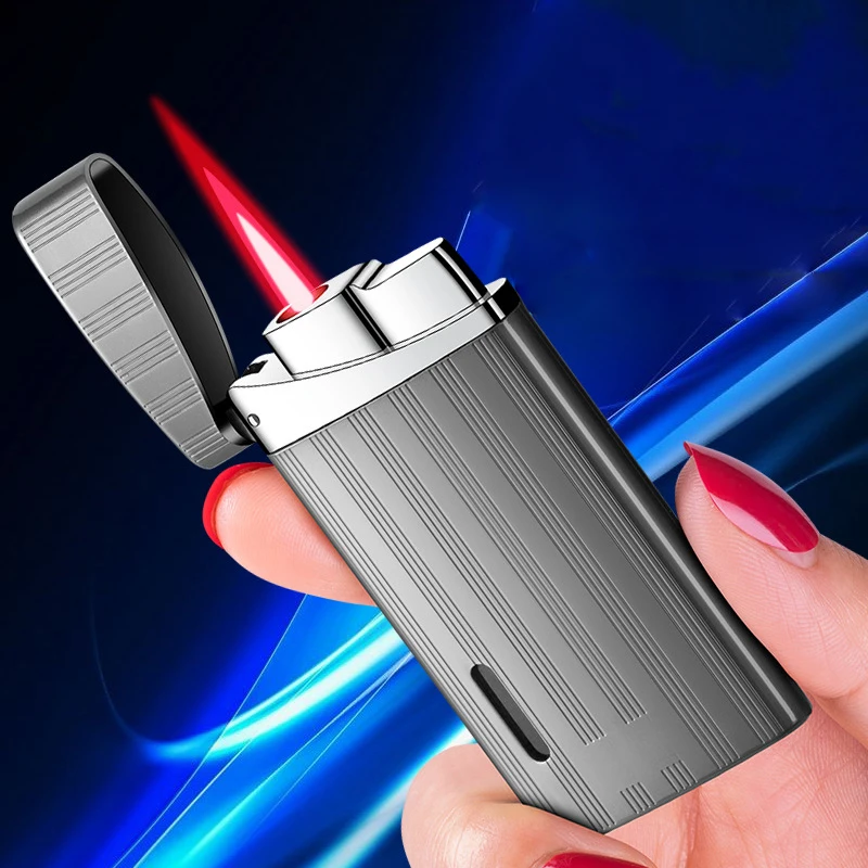 

Outdoor Windproof Lighter Direct Injection Red Flame Inflatable Cigarette Lighter Men's Cigarette Accessories Holiday Gift