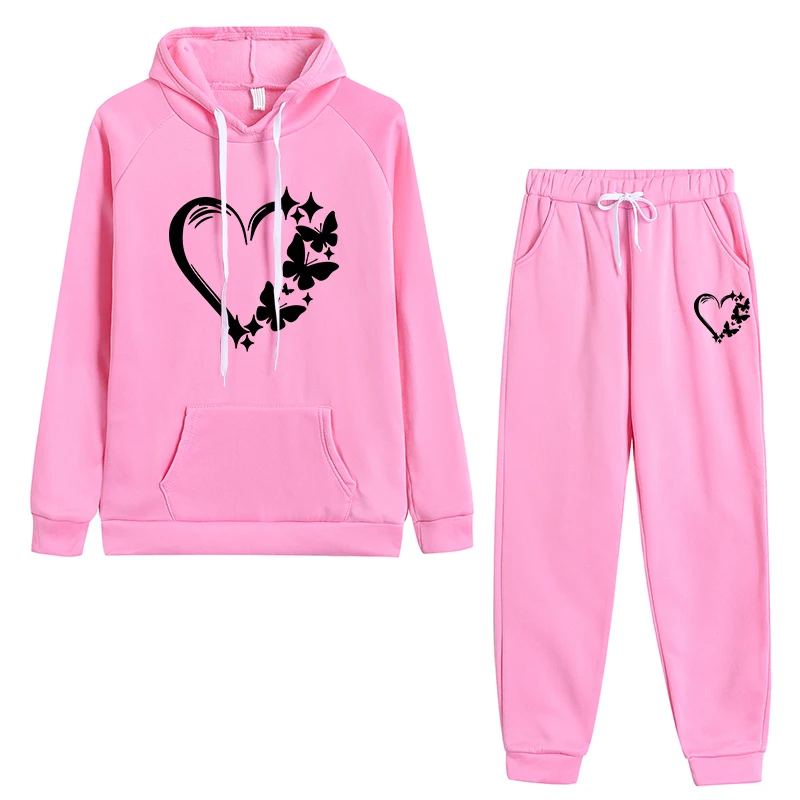 

Women's Casual Outfits Hoodies Sweatpants Autumn Winter Daily Sports Jogging Suit Home Outdoor Comfortable Soft Hooded Tracksuit