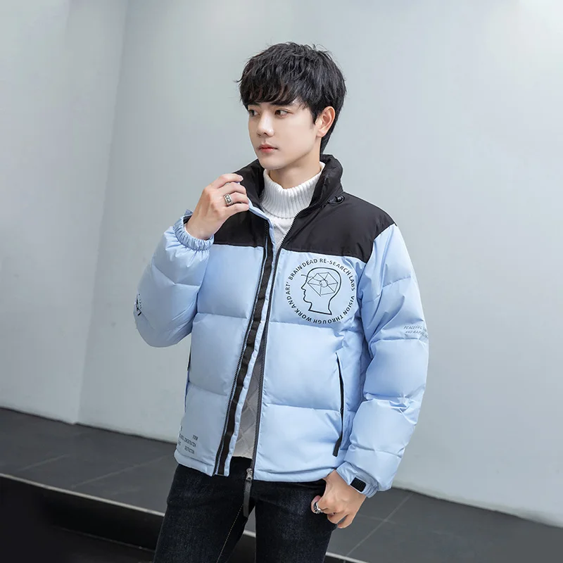 GIOIOMen's Down Jacket，Autumn and Winter White Duck Down Filling Color Matching casual Lightweight Warm Down Jacket Coat