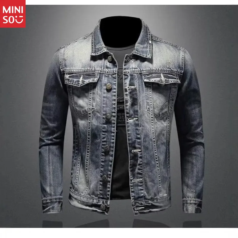 سترة Marvel Venom Denim للرجال ذات طابع كلاسيكي أمريكي بقصة ضيقة وياقة واقفة وسحاب وسترة لركوب الدراجات النارية #3