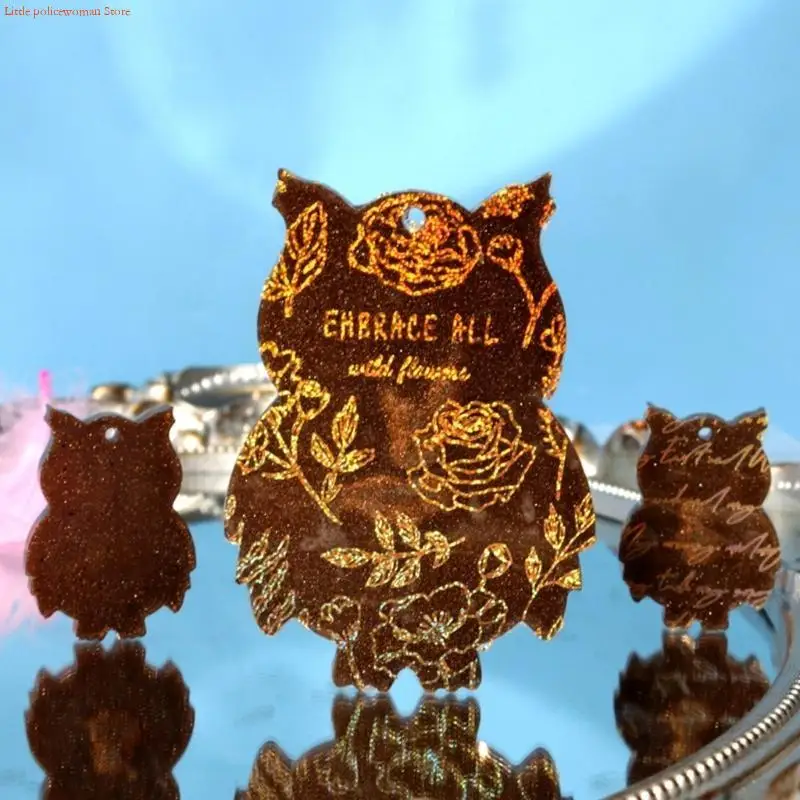 

F92D силиконовая форма для брелока в форме белого медведя и совы с отверстием для брелока, кулон, форма ручной работы