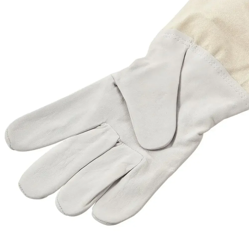 Anti Bee Gloves Really Sheepskin Beekeeping Protective Goatskin Gloves Long Sleeves Ventilated Apiculture Beekeeper Canvas Model