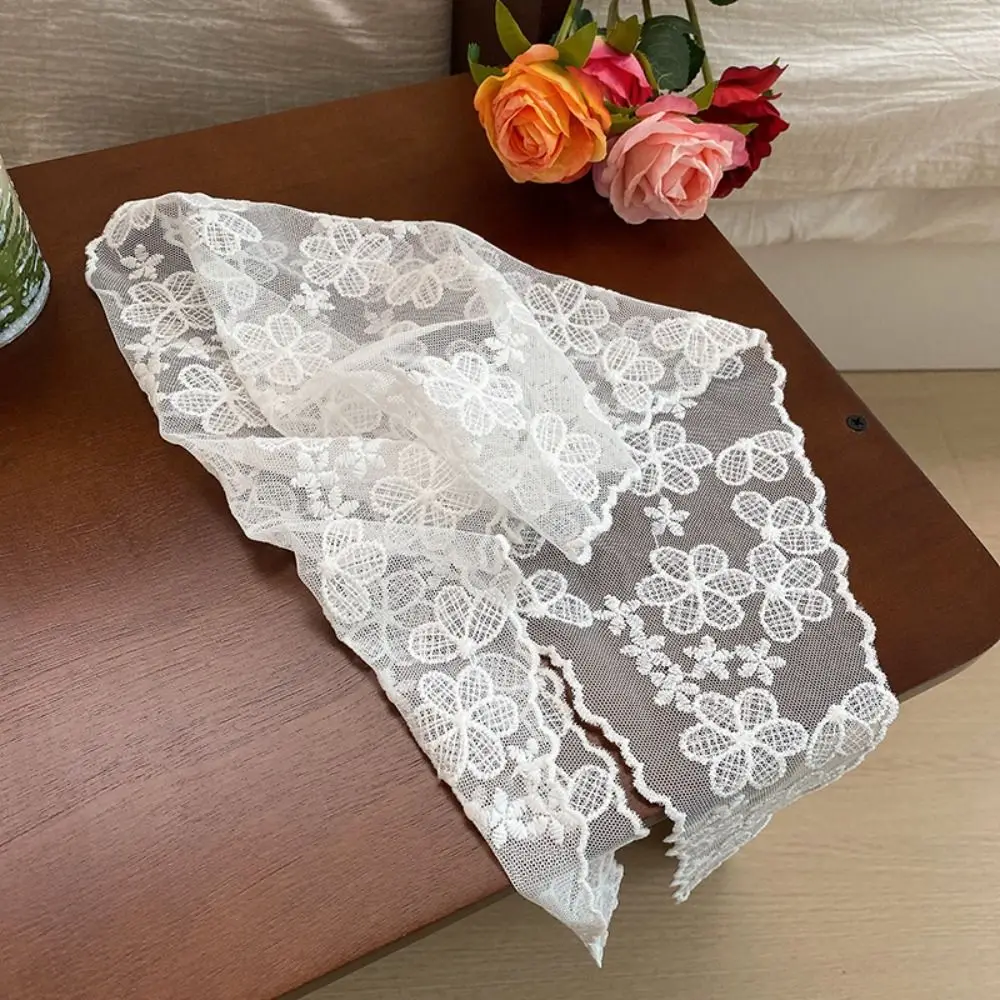 Elegant Flower Triangle Bandana Countryside Style Wraps Lace Hair Scarf Hair Band Hair Accessories Triangle Scarf Travel