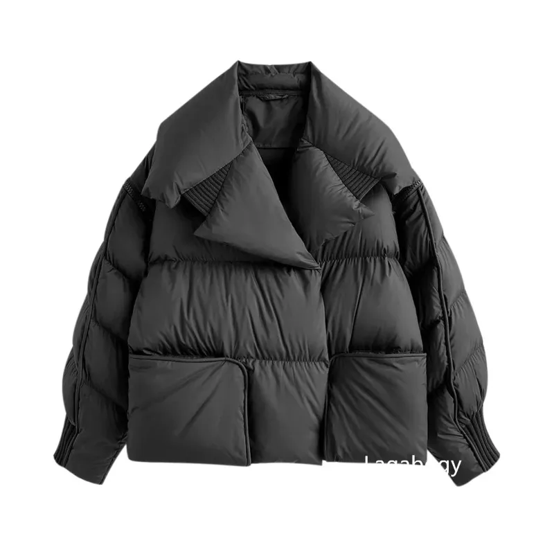 2025 Winter Puffer Jas Vrouwen Korte 90% Witte Eend Down Jas Vrouwelijke Streetwear Warme Parka Afneembare Mouwen Uitloper