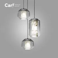 Modern Minimalist Living Room Dining Room Marble Glass Chandelier Creative Indoor Bedroom Bedside Stairs Ceiling Lamp