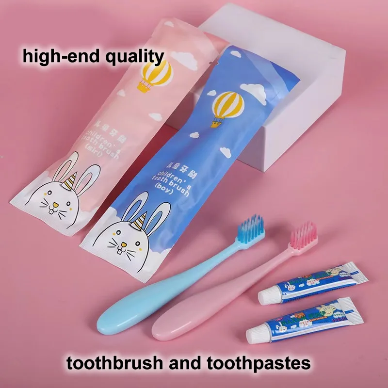 Free Shipping Children's Toothbrush Toothpastes Dental Kits Travel Set Hotel Personal Care Appliance Cleaning Independent Pack