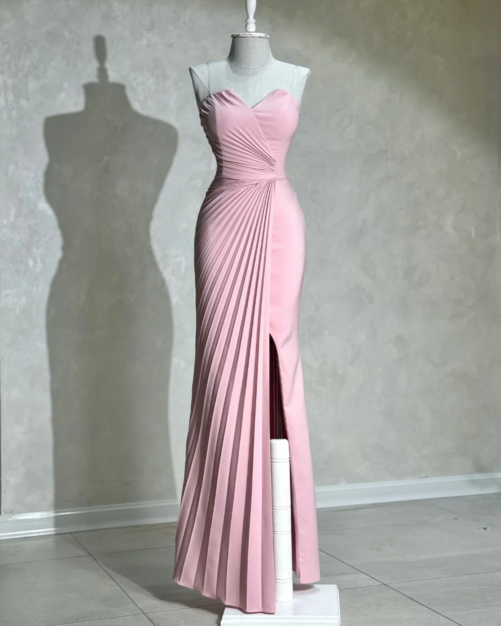 

Customized Sexy Jersey Pleat Trumpet Strapless Long Dresses Bespoke Occasion Homecoming Chinese Style Classic