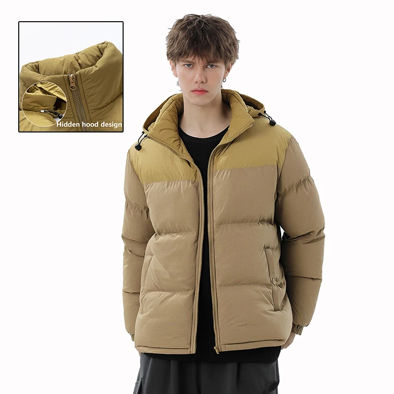 

Winter Thickened Warm Removable Hooded Coat Outdoor Climbing Windproof Cotton Clothes Men's Casual Loose Jacket Fashion Top