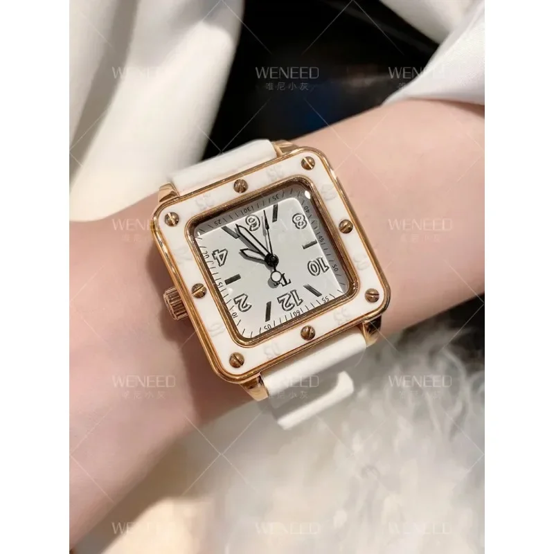 WENEED light luxury niche square large dial watch women's 2024 new leopard print domineering fashion trend women's watch