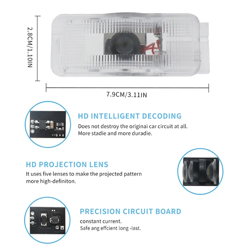 LED 자동차 도어 프로젝터 GT 라인 엠블럼 환영 조명 푸조 307 RCZ 508 408 206 306 207 406 5008 607 807 1007 액세서리