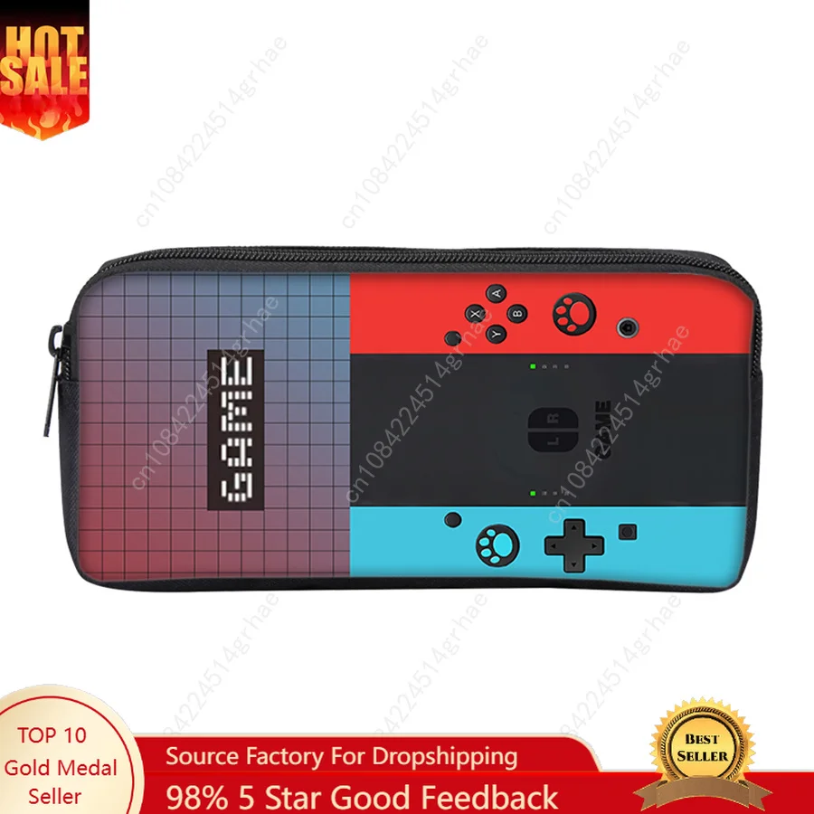 Games Console Single Layered Pencil Case For Boy/Girls Best Gifts 2D Flat Cartoon Teenager Pencil Pouch School Supplies