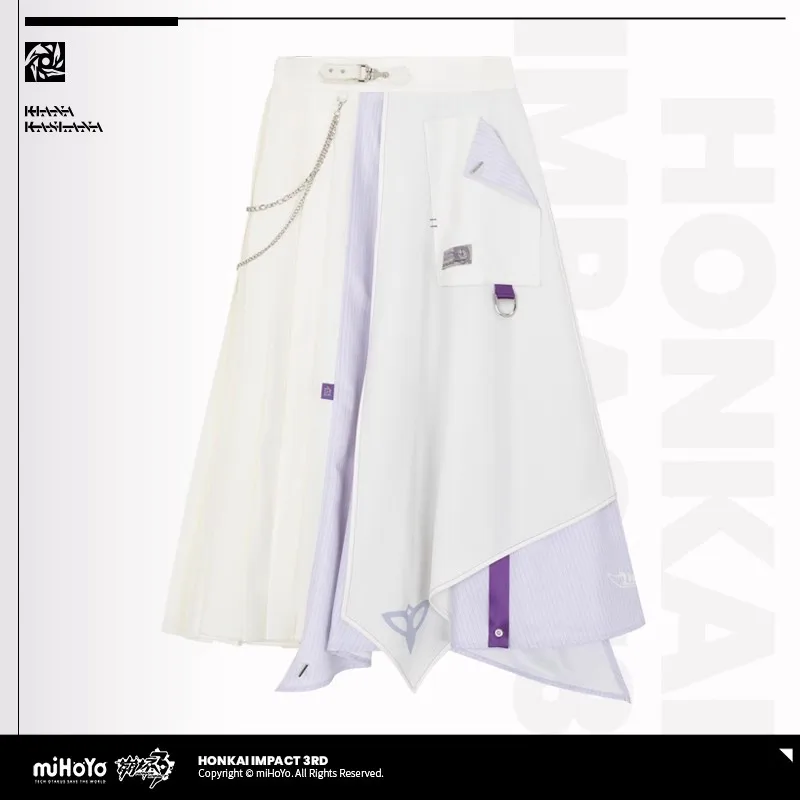 الرسمية miHoYo Honkai Impact 3rd Kiana Kaslana Shi Li Zhu Guang سلسلة موضوع تنورة أنيمي لعبة الملابس الطرفية