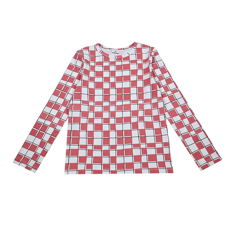 Patchwork Denim Set Tee – Long Sleeve Pink