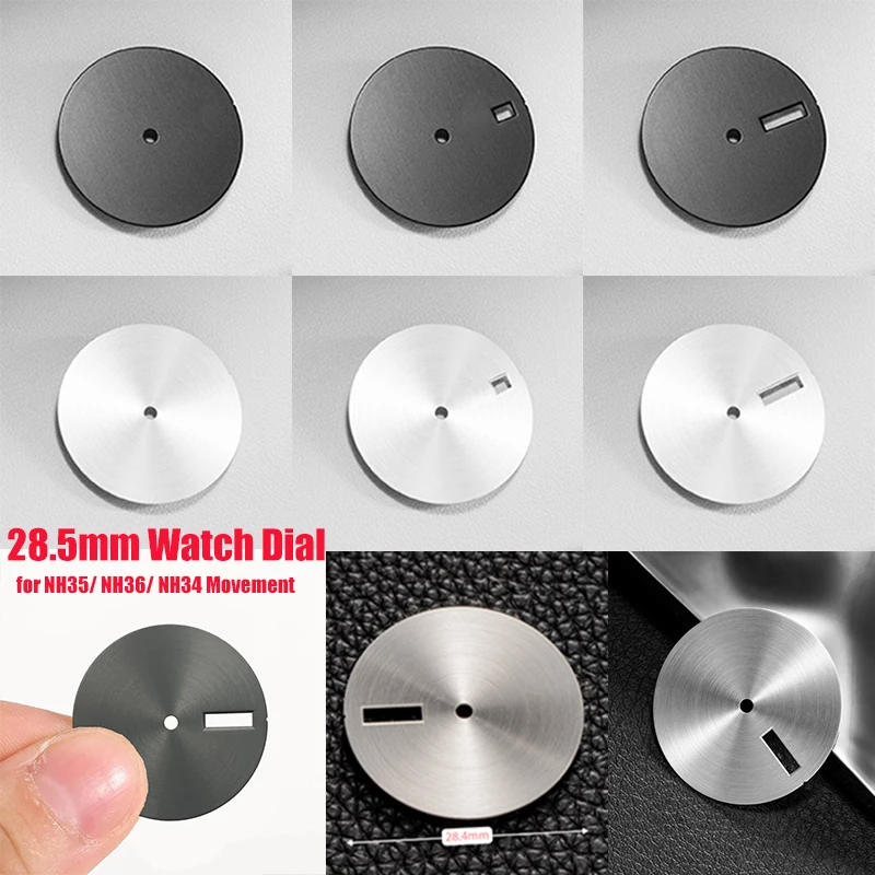 28.5mm Watch Dial Blank Watch Faces for NH35/ NH36/ NH34 Movement Accessories Mechanical Watch Face Dials No Luminous