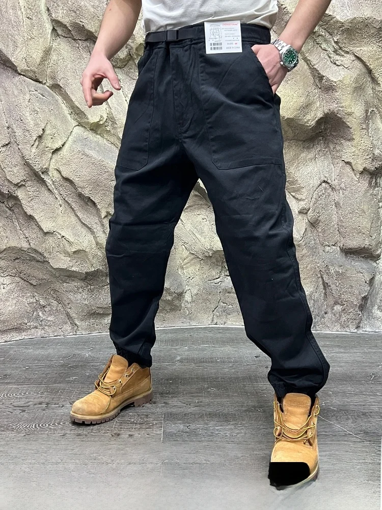 

Casual Cotton Work Trousers for Men Outdoor Spring Autumn Micro Elastic Straight Leg Pants Faionable And Versatile Long Tro...