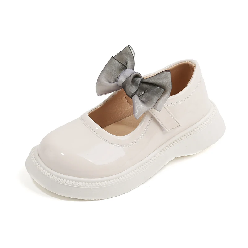 2024 New Baby Girls Bow Fashion Princess Kids Shoes Korean Style Little Children Mary Janes PU Girls Leather Shoe