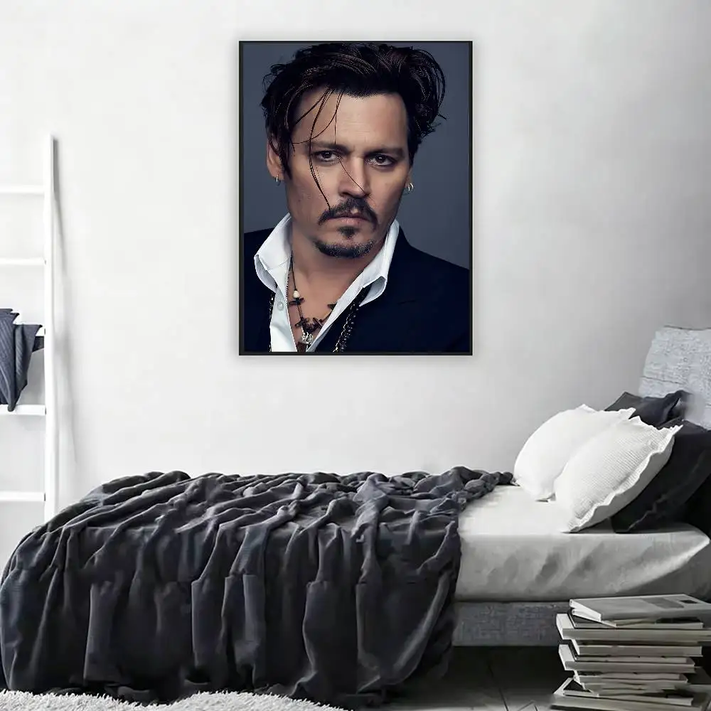 Famous J-Johnny Actor Depp Retro Fashion Pictorial Poster Sticky Poster Paper Sticker DIY Room Bar Cafe Wall Decor Gift