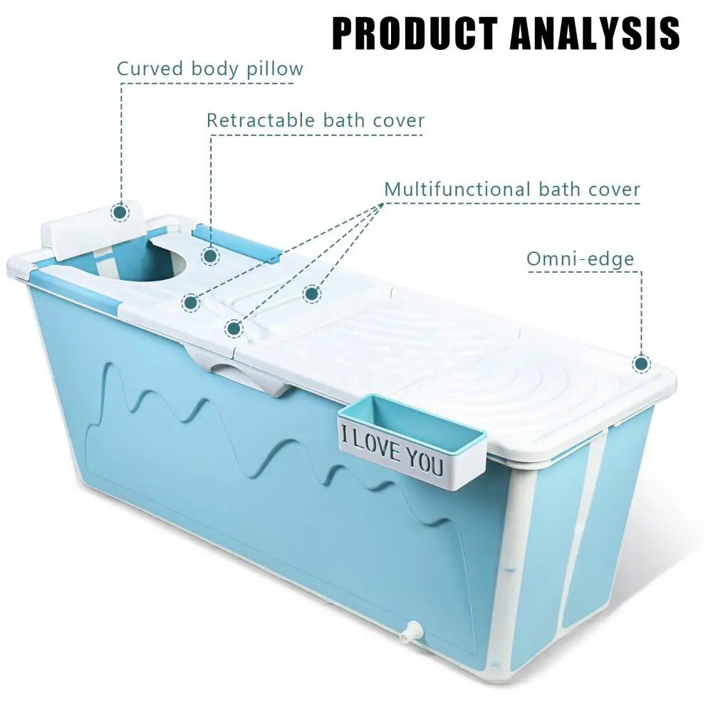 Bañera plegable de 55 pulgadas, bañera de remojo plegable, bañera portátil para niños y adultos, bañera plegable envolvente independiente,