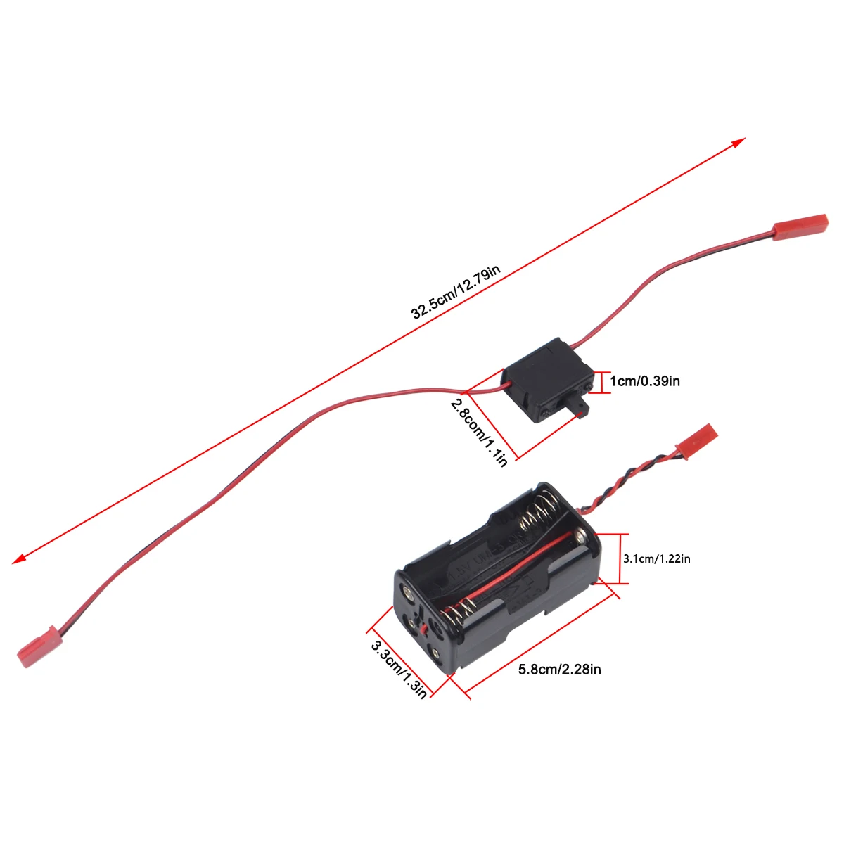 

4 Cell AA Battery Container JST Plug On/Off Power Switch Battery Receiver for Traxxas 1/8 1/10 RC Nitro Power Car Crawler Truck