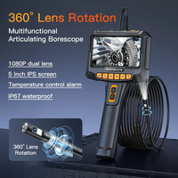 8mm 5in 360° 1080p Industrial Piping Automotive Controlled Rotary Endoscope Camera Rotation For Cars Mobile Inspection Tools