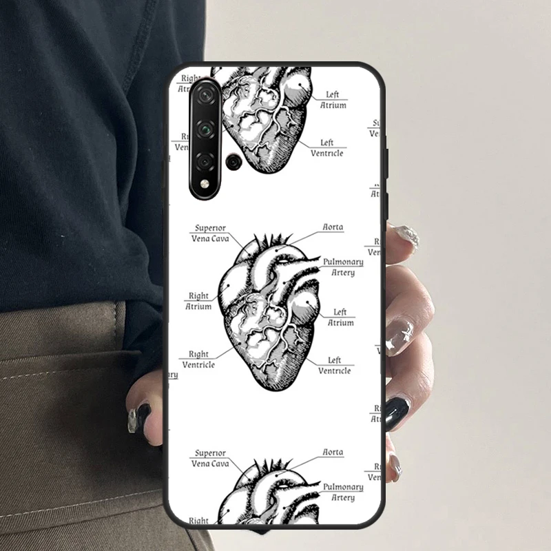 Vintage Anatomical Heart Brain Case For Huawei Nova 11i 8i 3i 10 9 SE 5T Y60 Y61 Y70 Y90 P20 P40 P30 Lite P60 Mate 60 Pro