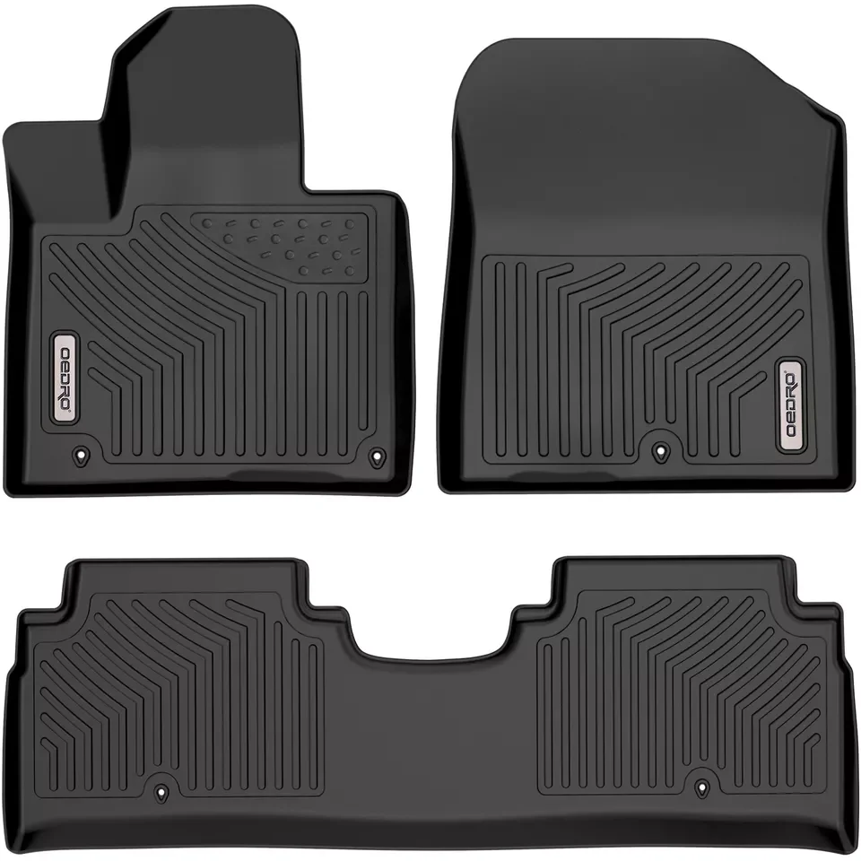 OEDRO Floor Mats Liner for 2016-2018 2019 2020 Kia Sorento Black TPE 3pcs  All-Weather Protection