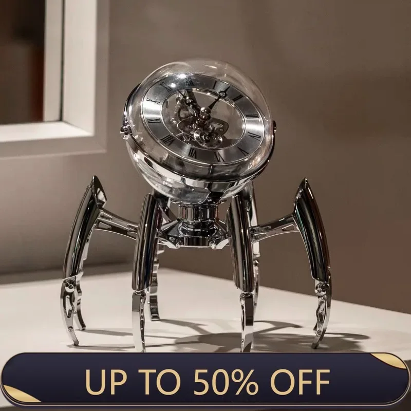 Living Room Desktop Clock Mechanical Style Modern Table Clock Luxury Vintage Ornament Desk Clocks Aesthetic Unique Home Decor