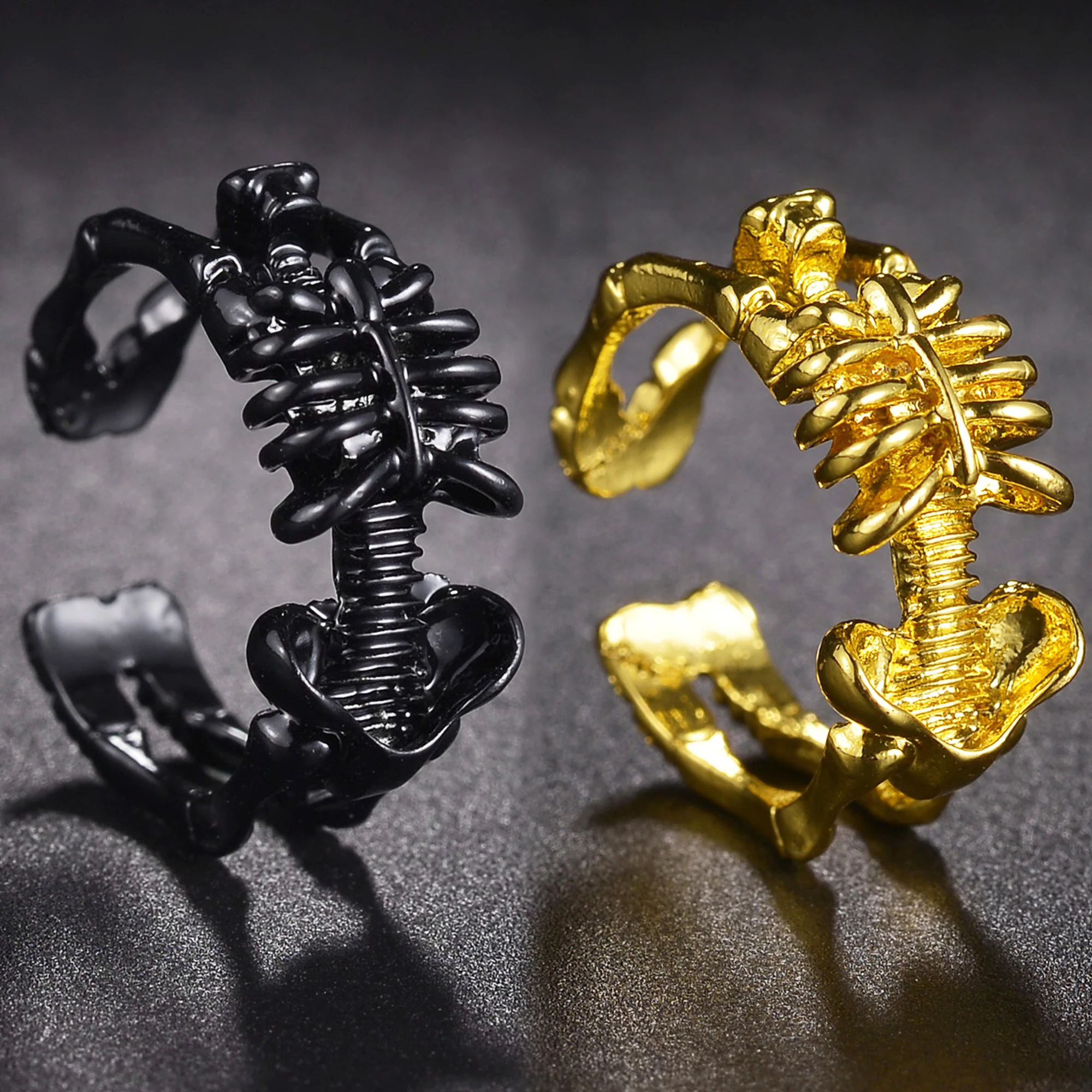 New Exaggerated Skull Men's Rings Gothic Skeleton Punk Rings Fashion Metal Ring for Men Women Hip Hop Rock Party Accessories