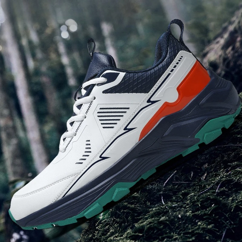 

Men's Autumn 2025 New Hiking Shoes - Lightweight, Water-Repellent Leather, Thick-Soled, Non-Slip Outdoor Casual Sports Shoes