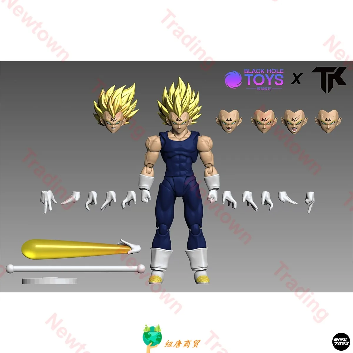 Preventa Black Hole modelo TK Dragon Ball azul negro Majin Vegeta 1/12 colección de figuras de acción regalo