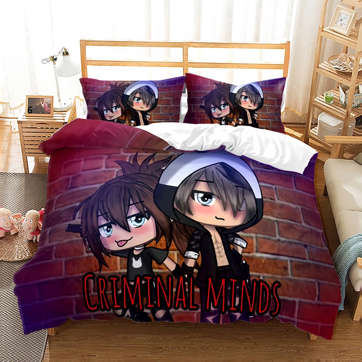 3D Printed Gacha Life 2/3pcs Bedding Set Boys Girls Twin Queen Size Duvet Cover Pillowcase Bed Kids Adult Fashion Home Textile